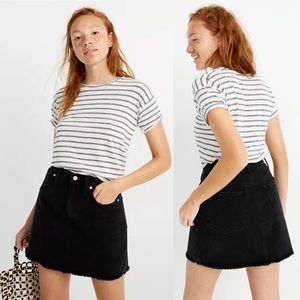 Madewell Black Denim Mini Skirt